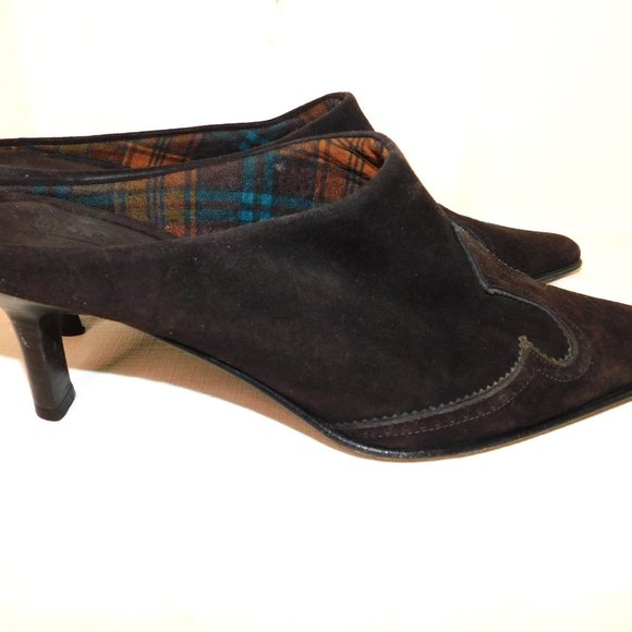Aquatalia By Marvin K Made In Italy Suede Leather Heels Size 9 Slip On Western - Picture 4 of 12